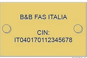 Targa CIN per B&B in ottone 5,4x8,5 cm